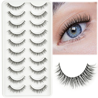 10 Paires Pack Faux Cils Grand Plateau En Gros Effet 3D Faux Cils De Vison Longueur Naturelle