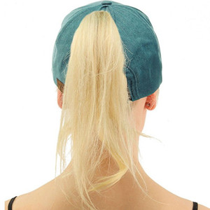 Gorra de béisbol de algodón lavable, visera protectora para <span class=keywords><strong>el</strong></span> sol, cola de <span class=keywords><strong>caballo</strong></span>, novedad, Amazon, 2020 - Product Image 2