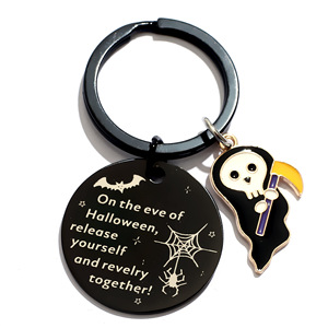 <span class=keywords><strong>2025</strong></span> <span class=keywords><strong>New</strong></span> Halloween bí ngô Mặt dây chuyền bằng thép không gỉ <span class=keywords><strong>Laser</strong></span> khắc đen <span class=keywords><strong>Keychain</strong></span> - Product Image 6