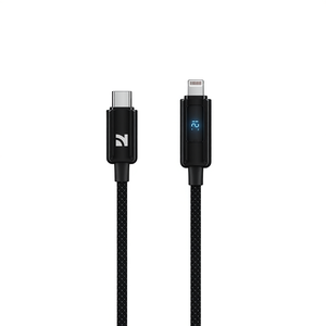 Câble NCC Ultra-Rapide 36W Type-C vers Lightning 1,2M XC-0402 avec Affichage Numérique, Connecteurs en Alliage de Zinc, Noir Jet - Charge PD 100% - Product Image 2