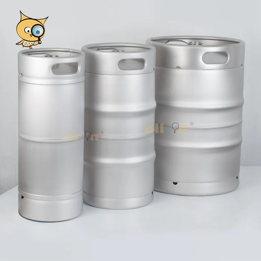 ALL IN Wholesale 304 Stainless Steel US 60L Half Barrel US 1/2bbl 15.5 Gallon Beer Barrel Draft Beer Keg with Drop In Sankey
