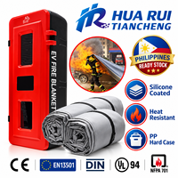 Couverture de sécurité incendie pour véhicules électriques commerciaux EN13501 NFPA701, contrôle de la chaleur et de la fumée, boîte en PP pour le sauvetage routier aux Philippines