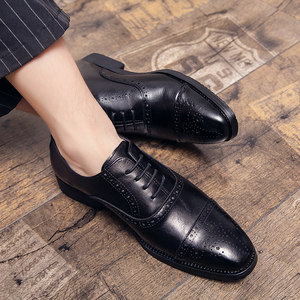 2026 High Quality Wooden Sole Solid Color Office Business Shoes Slip-on Casual Leather Loafers Classic Men's Dress Shoes - Product Image 6
