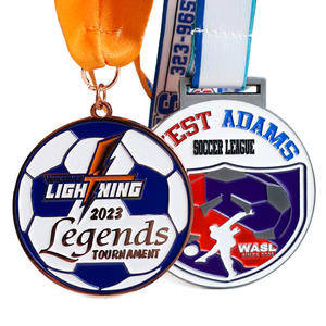 Medallón personalizado troquelado, soporte <span class=keywords><strong>de</strong></span> medallas <span class=keywords><strong>de</strong></span> fútbol, personalizado, barato - Product Image 2