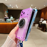 Coque de protection antichoc avec support magnétique et cordon pour iPhone 17 Air 16 Pro Max