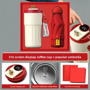 Taza de Viaje de 12 oz, Taza de Café de Acero Inoxidable con Aislamiento al Vacío, Vaso Térmico a Prueba de Fugas para Bebidas Frías y Calientes (Rojo Inteligente) - Product Image 2