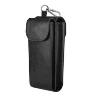 Étui à lunettes double personnalisé avec mousqueton Étui à lunettes portable en cuir végétalien Pochette pour lunettes de soleil anti-rayures