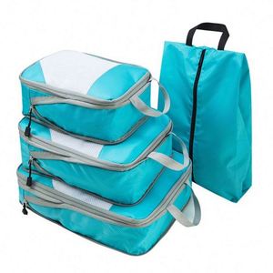 Offre Spéciale : Sacs de Rangement Légers en Maille pour Chaussures et Vêtements, Organisateurs de Bagages de Voyage, Ensemble de Cubes de Compression pour l'Emballage - Product Image 2