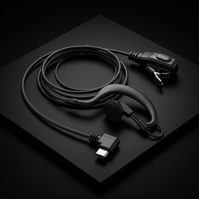 Single-Sided Earphone with 3.5mm TYPE-C Plug for Mobile Phone PC Music Player Travel Guide Tour Attractions Microphone Speaker