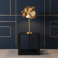 Lampe de table contemporaine en cuivre, base B22, abat-jour multicolore, 110V-240V, lampe de bureau créative pour la maison, l'hôtel, la chambre à coucher
