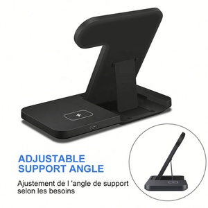 แท่นวางโทรศัพท์ 3 in 1 พร้อมที่ชาร์จไร้สายสำหรับ Xiaomi Samsung <span class=keywords><strong>iPhone</strong></span> 13 12 <span class=keywords><strong>11</strong></span> Pro Max Watch 15W แท่นชาร์จเร็วพร้อมที่วางโทรศัพท์ - Product Image 5