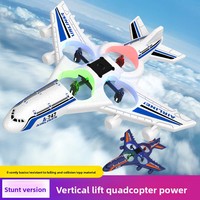 Offre Spéciale Avion de Chasse RC en Mousse EPT 2.4G 4 Canaux avec Lumières LED et Maintien d'Altitude, Facile à Piloter, Télécommandé, Idéal comme Cadeau