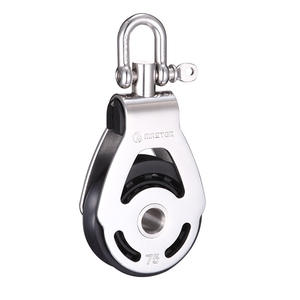 Poulie à roulement à billes pivotante/à manille SSC-7501F, roue de 75 mm de diamètre, câble de 19 mm de diamètre, acier inoxydable, quincaillerie marine - Product Image 1