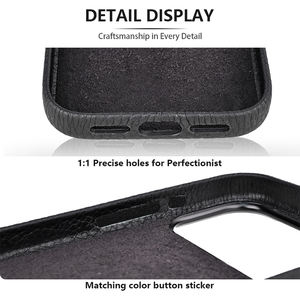 เคสโทรศัพท์มือถือหนังแท้ลายกรวดกันกระแทกสีโลโก้ตามสั่งแนวธุรกิจสำหรับ iPhone 17 16 15 14 PRO MAX ฝาครอบโทรศัพท์ - Product Image 2