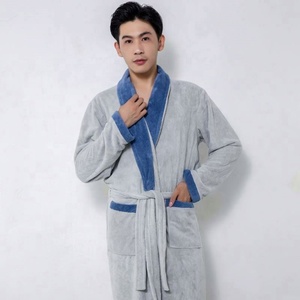 Vendite calde popolari nuova tendenza morbido addensare morbido accappatoio Unisex da bagno per le donne <span class=keywords><strong>pigiama</strong></span> uomo con Logo personalizzato - Product Image 5
