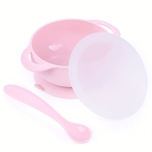 <b>Food</b> Grade Silicone Baby Bowl BPA Free Heat Resistant Suction Base Toddler Mealtime Dishwasher Safe Dining Essentials Kids - Product Image 1