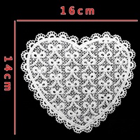 En gros, Applique en dentelle blanche en forme de cœur, en soie de lait, broderie ajourée florale, pour costumes, sacs, vêtements de mariée et artisanat DIY