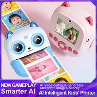 Appareil photo instantané IA pour enfants S5, appareil photo d'impression IA pour enfants, reconnaissance vocale, 1300 mAh, sans encre thermique, écran 2,4 pouces, cadeau de Noël, vente en gros