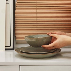 Wholesale High-end Bluish-gray 10-inch Household Ceramic Sharing and Barbecue Plates <b>for</b> Pastry & Dessert Serving - Product Image 2