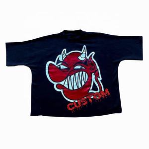 Camiseta estampada con gráfico personalizado por sublimación, ropa de calle con hombros caídos, camisetas en blanco, camiseta recortada de gran tamaño para hombre - Product Image 3