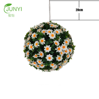 Bola rumput buatan gantung plastik populer bola topiary bunga buatan untuk dekorasi dalam ruangan luar ruangan