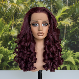 Parrucche Afro Ricci Sintetiche HD Lace Front Latisha con Frangia, Pre-Piumate, con Cappuccio Sottile 13x6, 180% di Densità, per Donna - Product Image 5