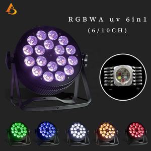Iluminación de Escenario Popular, 18x18w RGBWA UV 6en1, 18 Piezas, Luz LED Par para Bodas y Fiestas - Product Image 1