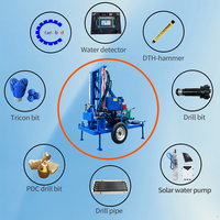 Petite machine de forage de puits d'eau diesel 30 CV, 200 m, montée sur roues, hydraulique