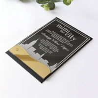 Carte d'invitation de mariage personnalisée avec texte électronique lumineux, carton de Menu Transparent en acrylique avec LED