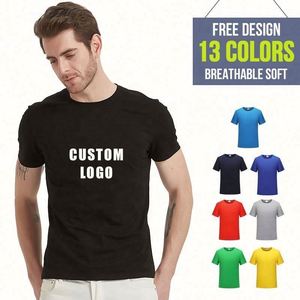 Knitted Short Sleeve T-Shirt Custom Logo Printed Anti-Wrinkle Quick Dry Men's Casual - Product Image 3