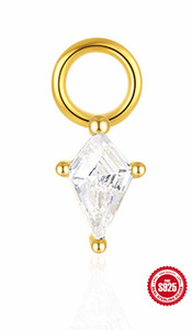 S925 argento Sterling europeo e americano zircone quadrato moda quattro diamanti ciondolo tre <span class=keywords><strong>set</strong></span> di orecchini da donna gioielli - Product Image 6
