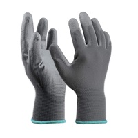 Gants de travail de sécurité Gants tricotés en nylon Gants de travail en PU enduits de paume en polyester ESD antistatiques pour l'électronique de nettoyage