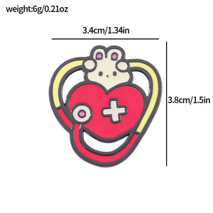 Custom Syringe ECG Monitor Medical Rabbit Enamel <b>Pin</b> Alloy Brooch Nurse Student <b>Backpack</b> Hat Decorative Accessory Gift - Product Image 5