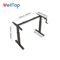 Bureau debout électrique à cadre noir WELLTOP, à moteur unique, 4 pieds, mobilier de bureau, bureau réglable en hauteur pour ordinateur