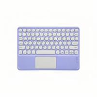 Keyboard Bluetooth Ultra-Tipis 9.7-11 Inci untuk Tablet 12.9 Inci, Tombol Bulat Senyap dengan Pad Angka & Tata Letak Aritmatika