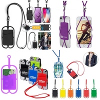 Lanière universelle personnalisée en usine fente pour carte portefeuille silicone support pour téléphone portable lanière de sangle de cou avec crédit