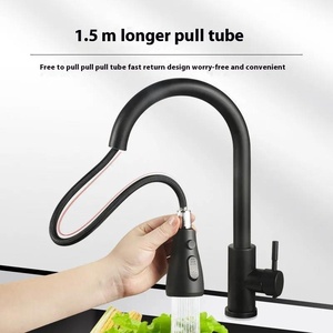 <span class=keywords><strong>Robinet</strong></span> de cuisine moderne en acier inoxydable à trois voies extractible, double usage eau chaude et froide, arrêt <span class=keywords><strong>d</strong></span>'eau à une touche, céramique <span class=keywords><strong>pour</strong></span> légumes - Product Image 4