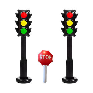 Segnale Stradale Gonfiabile in PVC + Segnale STOP, Giocattoli Educativi per la Sicurezza Stradale dei Bambini, Giochi Interattivi per l'Addestramento al Attraversamento Stradale - Product Image 5