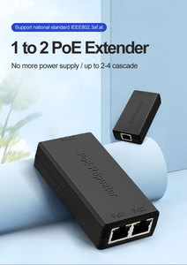 Extensor Gigabit POE 1 Entrada 2 Salidas 30W, Distribución Inteligente 25.5W/Puerto, Repetidor de Plástico de Ingeniería 10/100/1000Mbps - Product Image 4
