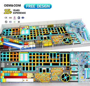 1000 ㎡ trẻ em và người lớn nhảy khu vực với Spider tường bọt Pit Trampoline khu vực trong nhà Trampoline công viên thiết bị - Product Image 1