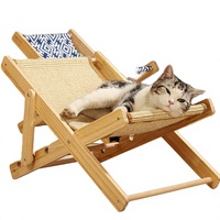 Lit-chaise moderne et écologique pour chat, réglable, avec griffoir en sisal, nid en bois, pour aiguiser les griffes, griffoir pour chat à 1 niveau, pour l'intérieur