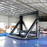 Écran de projection gonflable pour films en plein air avec souffleur silencieux pour les fêtes, la piscine et les divertissements en extérieur, projection avant/arrière