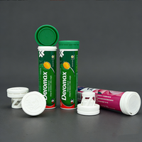Tube d'emballage en PP de 45g pour bonbons effervescents, avec couvercle déshydratant en silice et impression par transfert thermique – Vente en gros usine