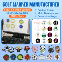 Coffret Cadeau d'Accessoires de Golf ODM : Outil de Réparation de Divots Argenté, Marqueur de Balle, Clip de Chapeau, Jeton de Poker, Boîte Rigide – Idéal pour les Joueurs Féminins