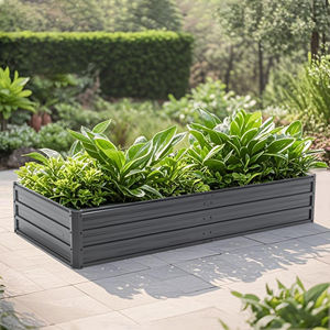 Bac à jardin surélevé en acier galvanisé renforcé simple MQ 6x3x1 FT, résistant à la rouille, coloré, pour plantes d'extérieur - Product Image 1