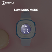 Montre numérique pour femme MINGRUI, écran carré rond, grand écran, étanche, montre numérique pour femmes, sport, alarme, calendrier, bracelet en PU, OEM