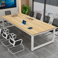 Table de conférence au design moderne et simple, mobilier de bureau, cadre en métal, table de réunion pour 6/8/10/12 personnes, ensemble de table de réunion de grande taille