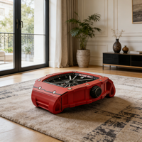 Table basse de luxe en fibre de verre en forme de montre, rouge, pour salon, mobilier design moderne, table d'art