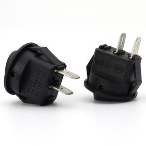 Interrupteur à bascule en forme de D KCD11 |   Trous de montage de 15 mm |   Interrupteur d'alimentation SPST à 2 broches ON-OFF |   Couleur noir/rouge pour l'éclairage LED, les jouets |   En vrac - Product Image 3