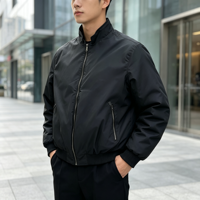 Veste de travail à col montant doublée de polaire pour hommes Manteau de travail coupe vent à poches zippées OEM ODM Logo person